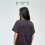 Black Myth Wukong Day Moon Geometric Cotton Short Sleeve T-Shirt